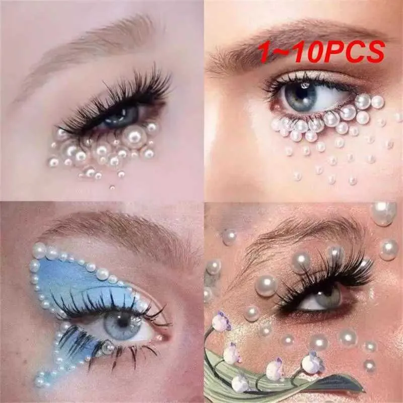 Transfert de tatouage 1 ~ 10pcs Face Bijoux Crystal Crystal Stickers Tatouage Femmes Eyes Face Body Rimestones étanche Maquillage Art Art 240427