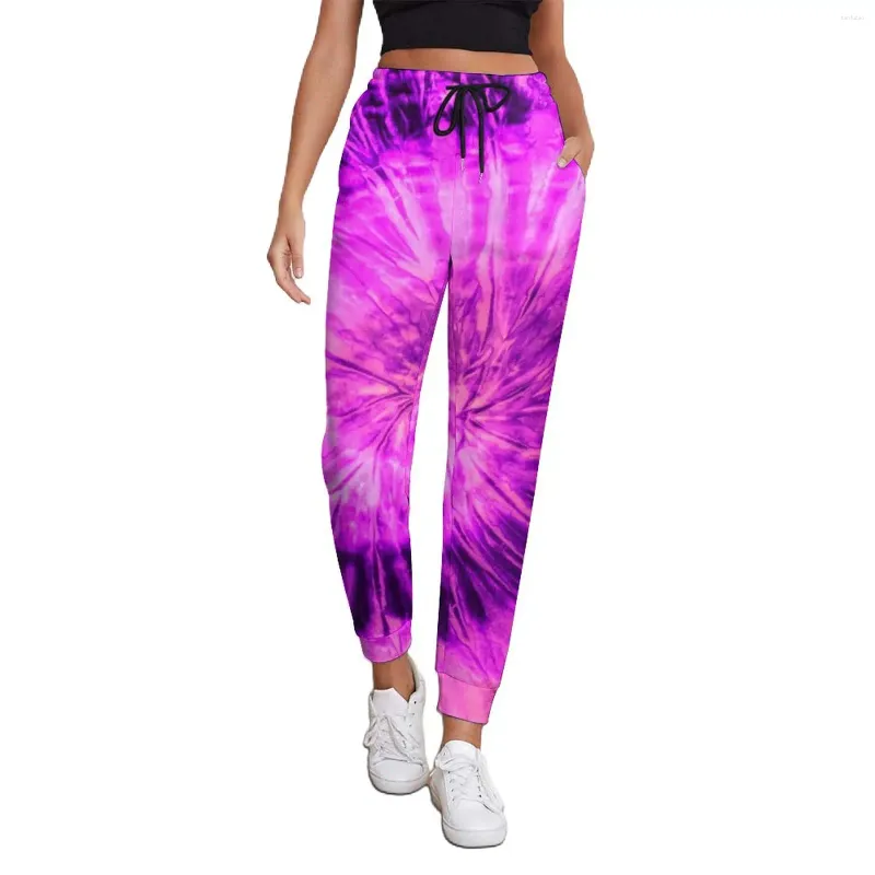 Damesbroek Tie Dye Ladies Roze en paarse esthetische trainingsbroek Spring Casual Pattern BROOTSEN Big Size 2xl