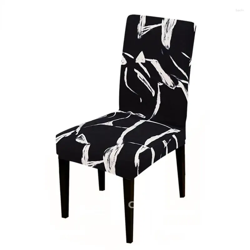 Couvrages de chaise coloré à imprimé stretch Universal Black Color pour la cuisine salon Santa Home Decoration Dining SE