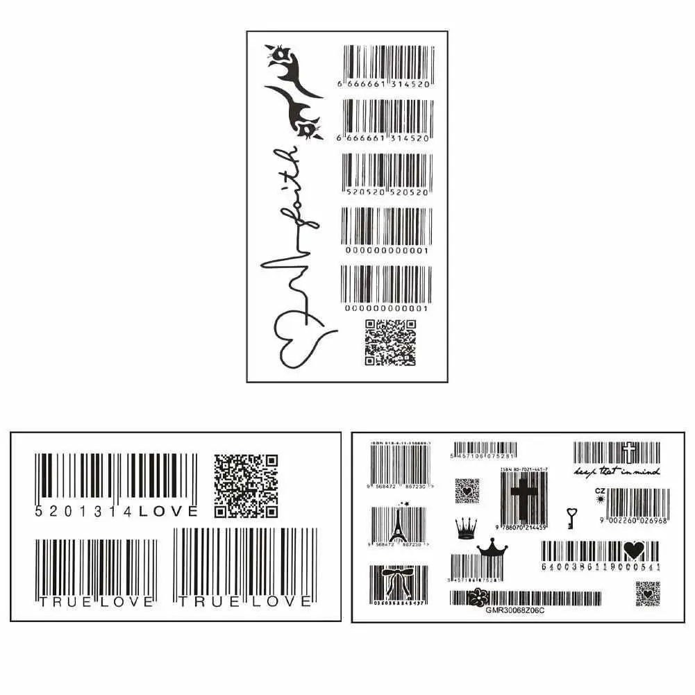 Tattoo Transfer Waterproof Temporary Body Art Sticker for Men and Women  with 3D Barcode Design from Dhgate Tattoo Transfer - price 1.15, image size:1001x1001