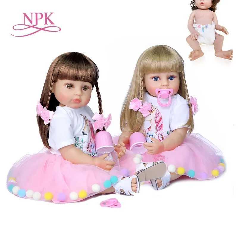 Куклы NPK 55 см Reborn Baby Doll Princess Princess Girl Girl Soft Touch