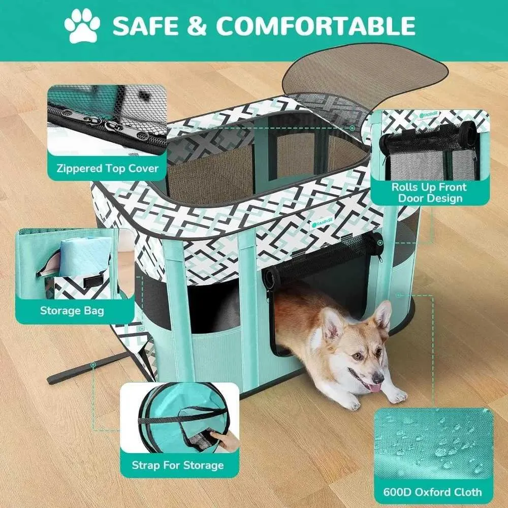 E4CD Cat Carriers Crates Hus Portable Pet Pen Pen Foldble Sports Game Tent 240426