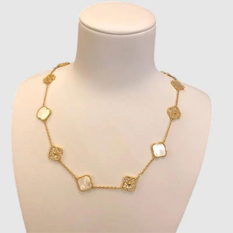 Designer de colar simples para mulheres retro 10 diamante 18k rosa ouro prata judeu judeu para mulher colar de trevo colar feminino colar zh219 b4
