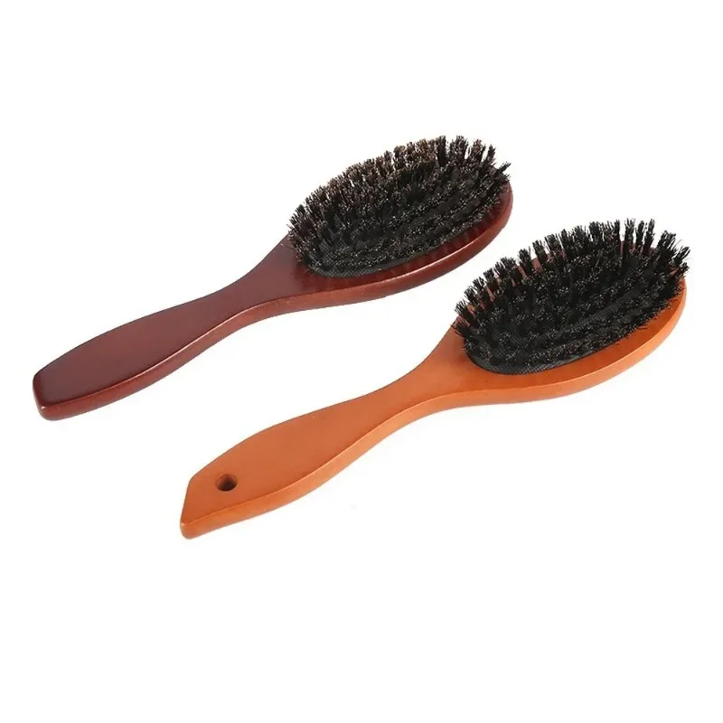 Oval Long Boar Bristle Hairdressing Hair Comb Anti-static Hair Scalp Massage Comb Hairbrush Salon Hair Brush Styling Tool