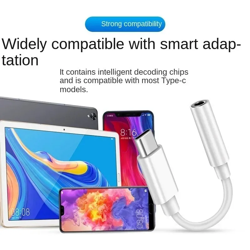 Adaptador de fone de ouvido AUX do tipo C a 3,5 mm para Huawei Mate 20 P30 Pro Xiaomi Mi 8 9 SE tipo C a 3.5 Jack Earness Phone Audio Cable