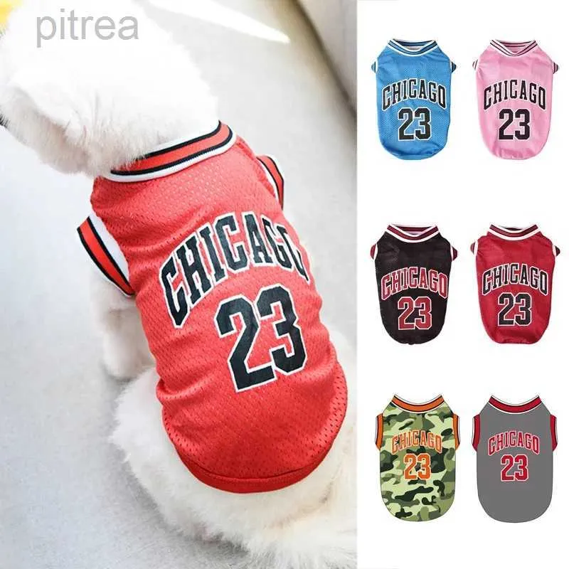Ropa para perros ropa de verano malla malla transpirable deporte jersey de perros ropa de baloncesto camiseta de cachorro camisas de gato mascota para perros pequeños grandes d240426