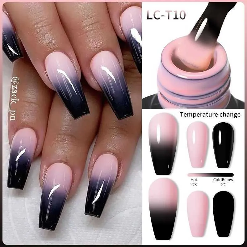 Nail Polish LILYCUTE 7ML Thermal Gel Nail Polish Pink Nude Dark Gradient Color Changing Manicure Semi Permanent Soak Off Nail Art Gel Varnis Y240425