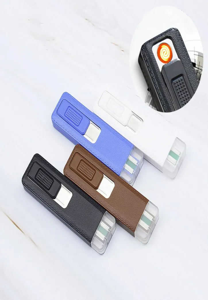 usb rechargeable Cigarette Lighter double side heater coil slim cigar lighter electrical super light plastic charging lighter cost2955364