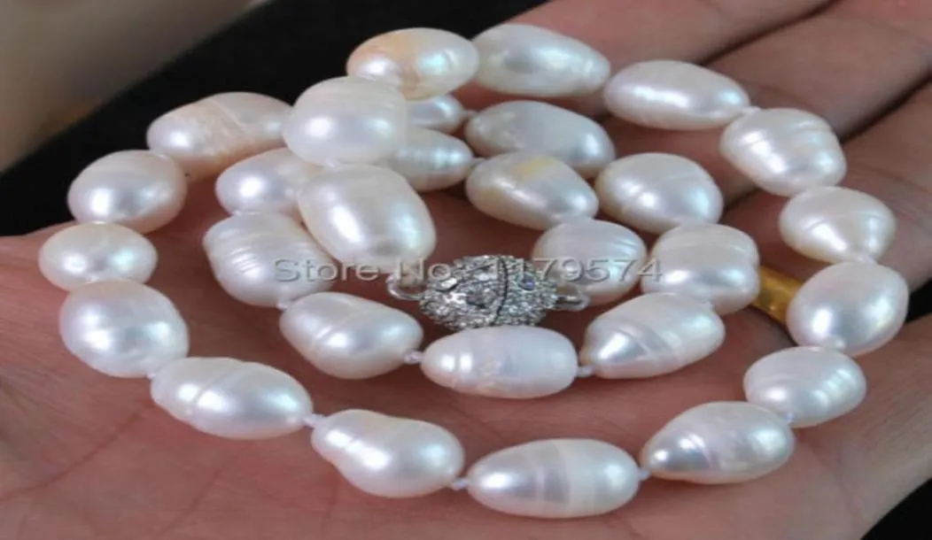 Charmig Big 1113mm Natural White Akoya Odlat Pearl Necklace Magnet Clasp Fashion Jewelry Making Design 18quot W024064499467666212