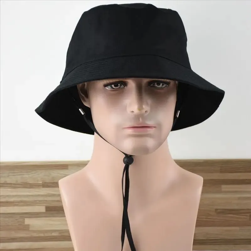 Men Large Size Fisherman Hat Pure Cotton Sun Cap Male Bucket Hat Big Head Man Plus Size Boonie Hat 57-60cm 60-62cm 62-64cm 240412