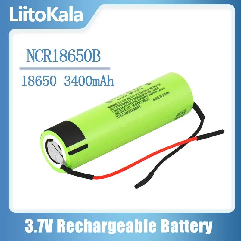 Liitokala Nuovo originale NCR18650B 3.7V 3400MAH 18650 Li-ioni di litio a batteria ricaricabile saldatura a batteria cavo gel di silice fai da te fai da te