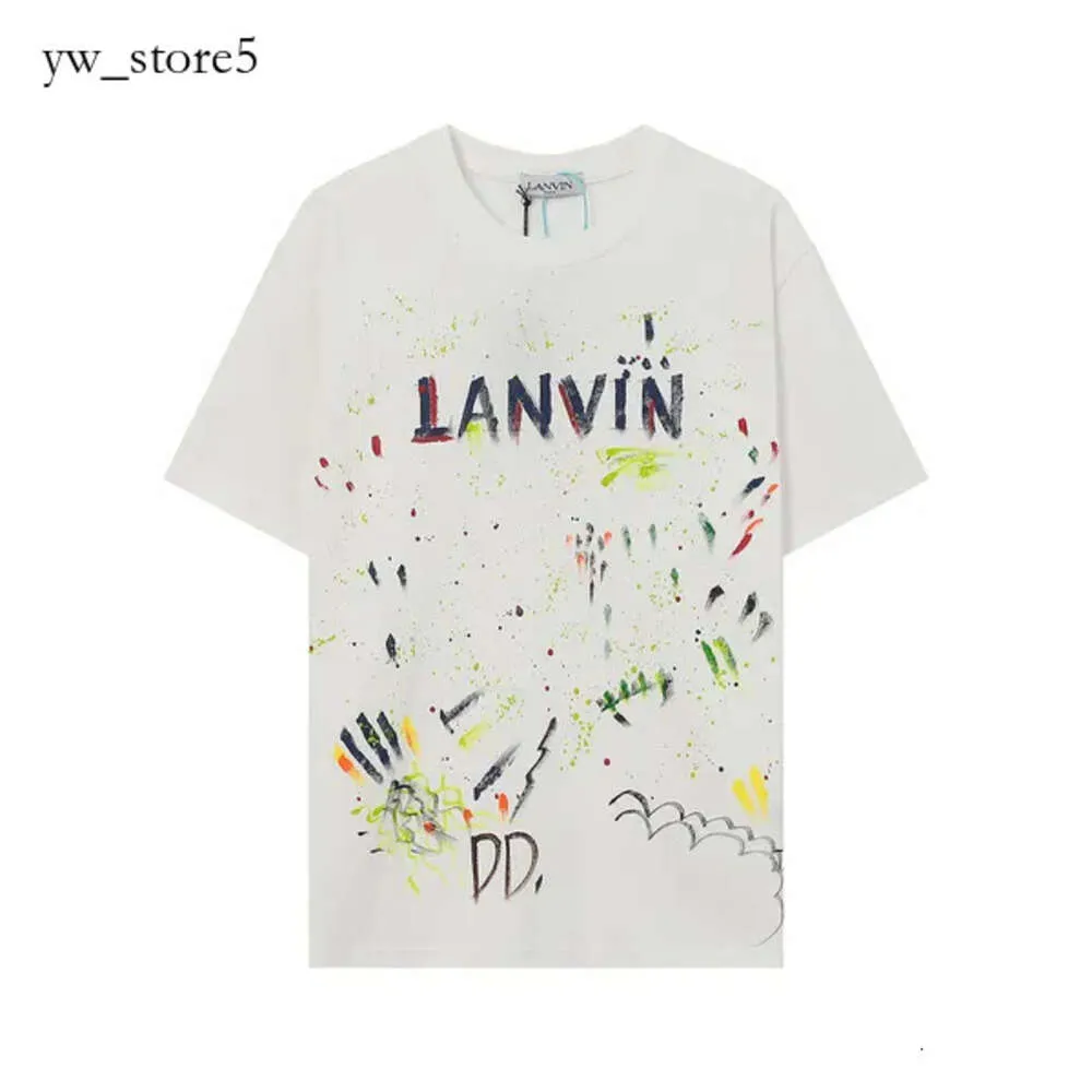 Lanvin Designer T Shirt Tees Lanvis Shirt New Mens Shirt Langfan Chengyi Same Style Short Sleeve Embroidered Letter Casual Lanvins Tee Round Neck 6187