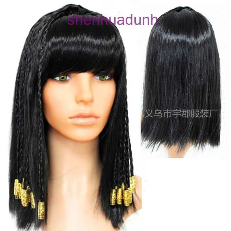 Cleopatra wig cos Prom Dress Egyptian WIG DRESS bead pigtail Bobo head