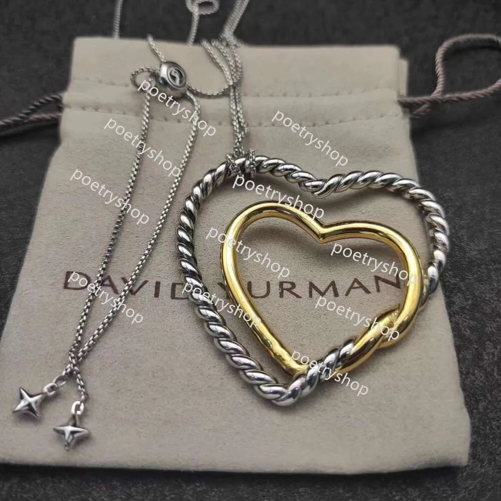 Pendant Necklaces Heart Pendant Designer DY for Women Man Couples Christmas Popular Retro Madison Link Chain Dy Necklace Party High Quality Jewelry Gift Wholesale