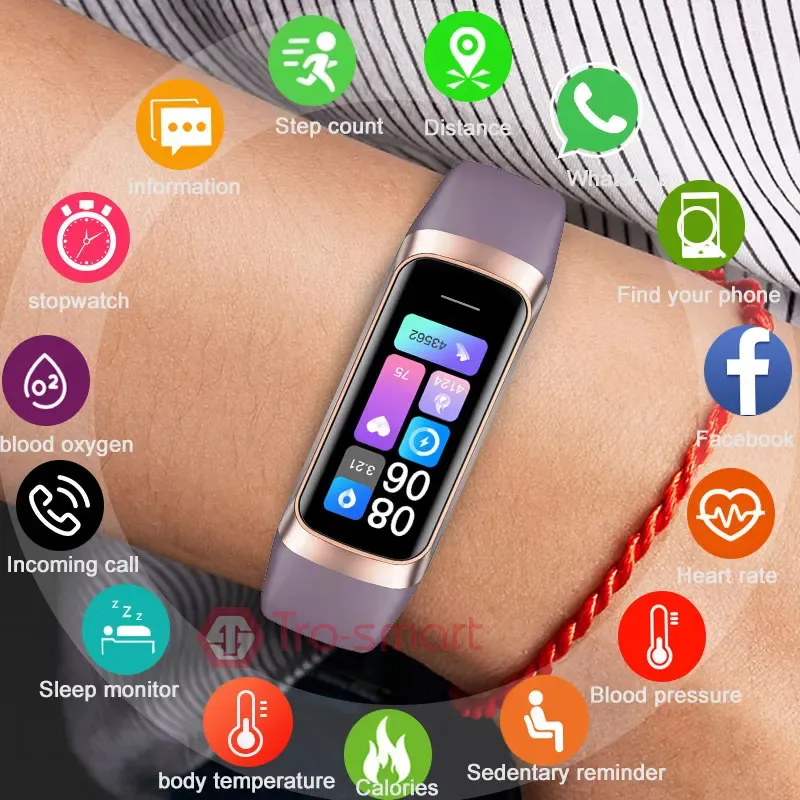 Headphones 2022 Temperature Amoled Smart Barcelet Fiess Sports Smart Band Waterproof Men Womensmartband for Android Ios Smart Wristband