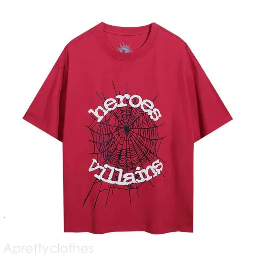 スパイダーフーディーデザイナーTシャツメンズTシャツトップファッションブランド品質ラウンドネックヒップホップラップピュアコットンバージョン夏半袖962