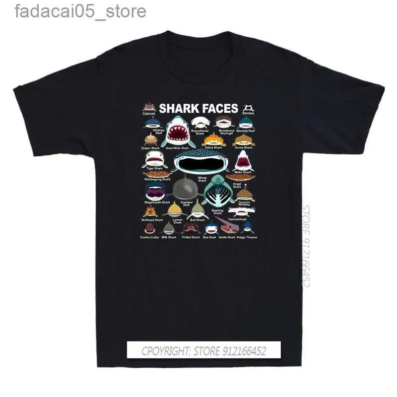 Men's T-Shirts Faces Classic Shirt Funnys Marine Life Love Gift Mens T-shirt Gothic Print Harajuku Street Clothing Top Q240426