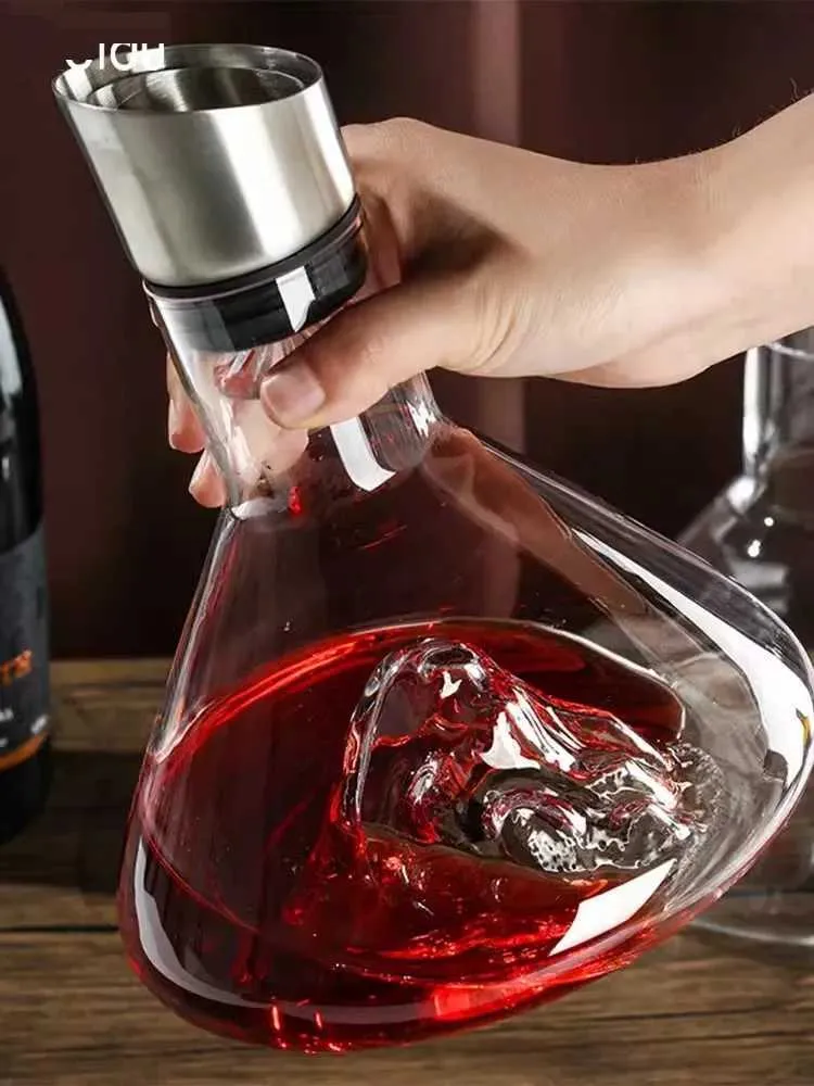 Bar Tools Handgjorda Crystal Winery Whisky Pouring Machine Högkvalitativ vatten karat tjocka bartillbehör 1500 ml 240426