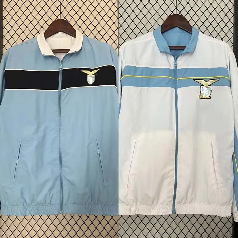 24 25 Lazio Windbreaker Half Pull Training Suit Football Sportswear 세트 까마귀 서킷 트랙 슈트