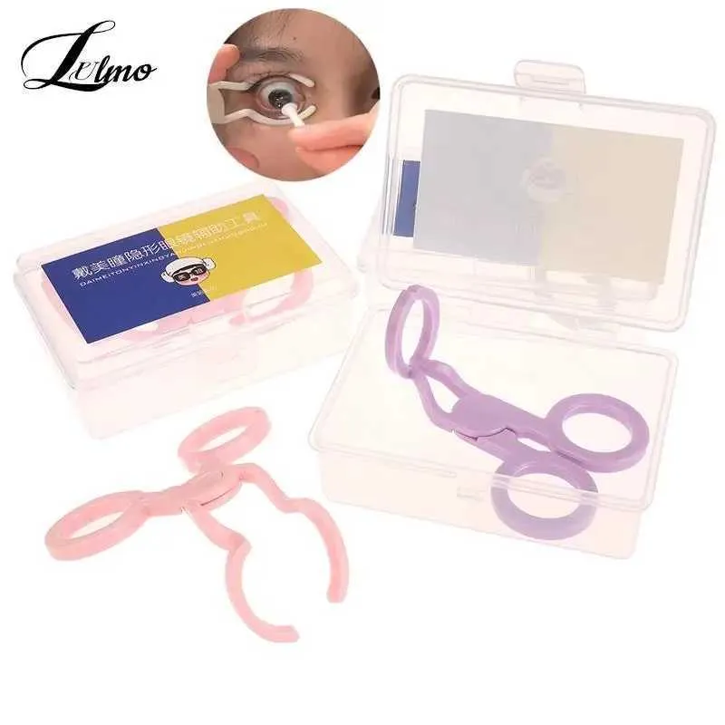 Plastic Soft Women Eye Care Contact Lenses Inserter Remover Tip Tweezer Stick Wearing Tools With Box Lens Accessories