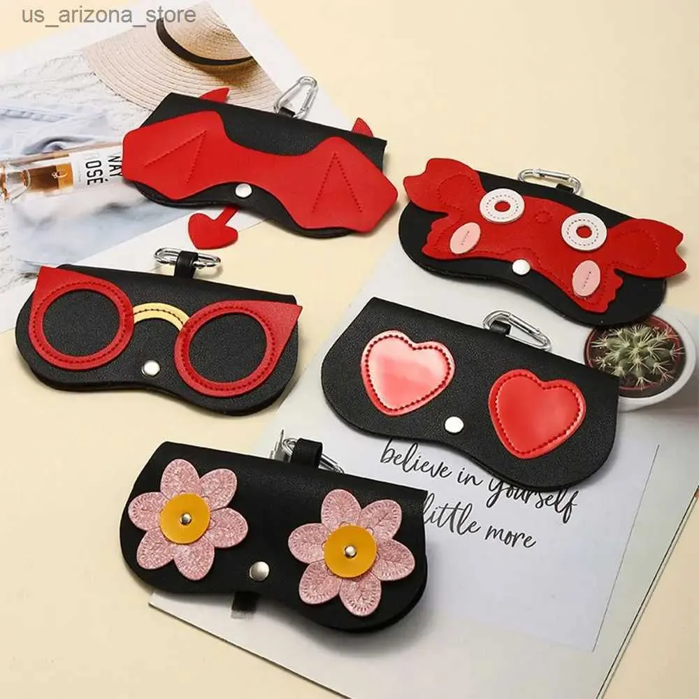 Sunglasses Cases Sleeve goggles portable sunglasses storage bag glasses box cartoon window screen Q240426