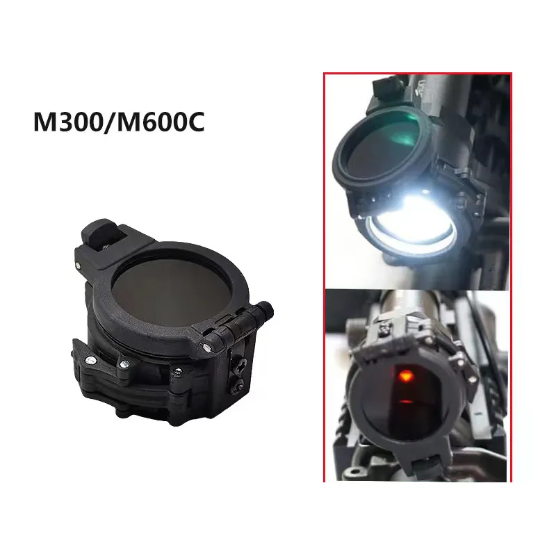 Tactische airsoft -accessoires zaklamp Beschermende afdekking M300/M600 Tactische speciale lichte schaduw Ir infrarood filterlamp schaduw
