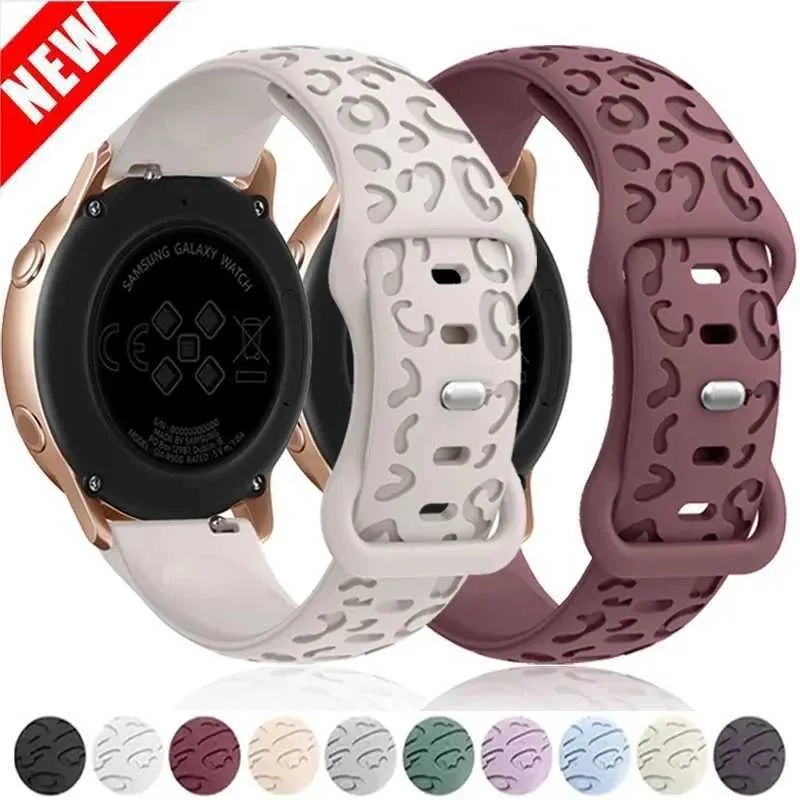 Bands de montres Bracelet en silicone léopard adapté à Samsung Galaxy Watch 6/4 / Classic / 5 / Pro / Active 2 Sangle gravée GT 2 2E 20 mm 22 mm 18 mm STRAP 240424