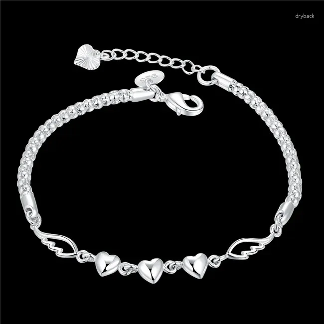 Bracelets de liaison H365 Design romantique Braceuse de charme de coeur plaqué Bijoux de mode de la Saint-Valentin