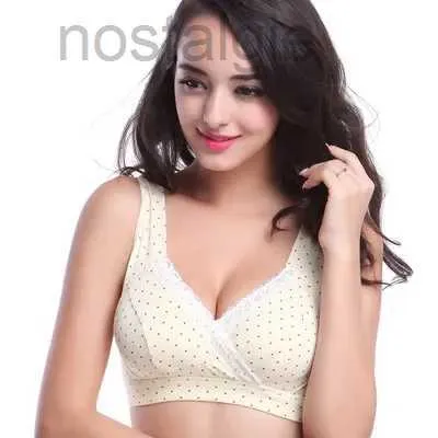 La maternité intime 100% coton BRA de maternité pour l'allaitement Grossesse Femme Bra de soutien-gorge Nire des soutiens-gorge sans sous-vêtements D240426