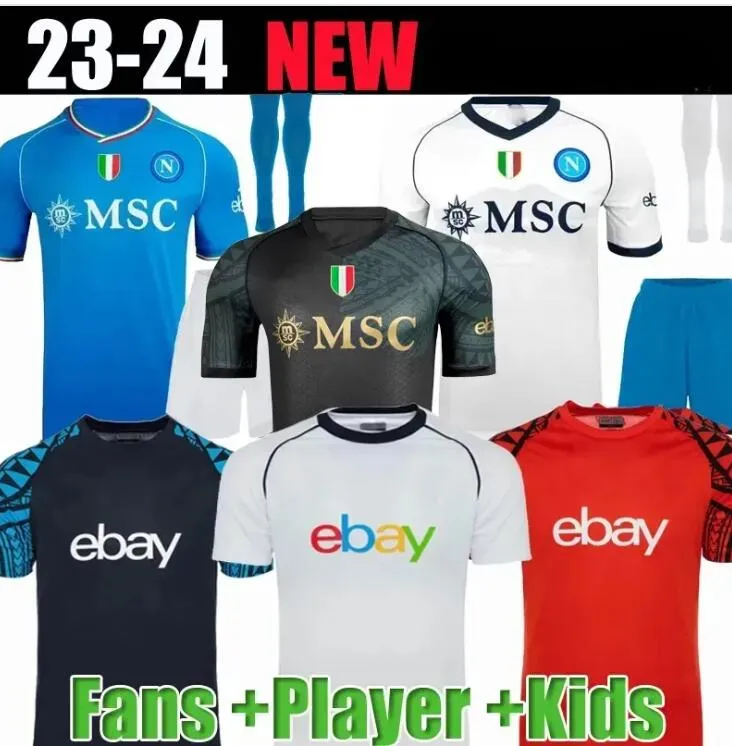 2023 Napoli Futbol Jersey Napoli Futbol Gömlek 23 24zielinski Koulibaly Maglietta Insigne Mertens Man üniforma Osimhen Kids Kit Kvaratskhelia hatıra