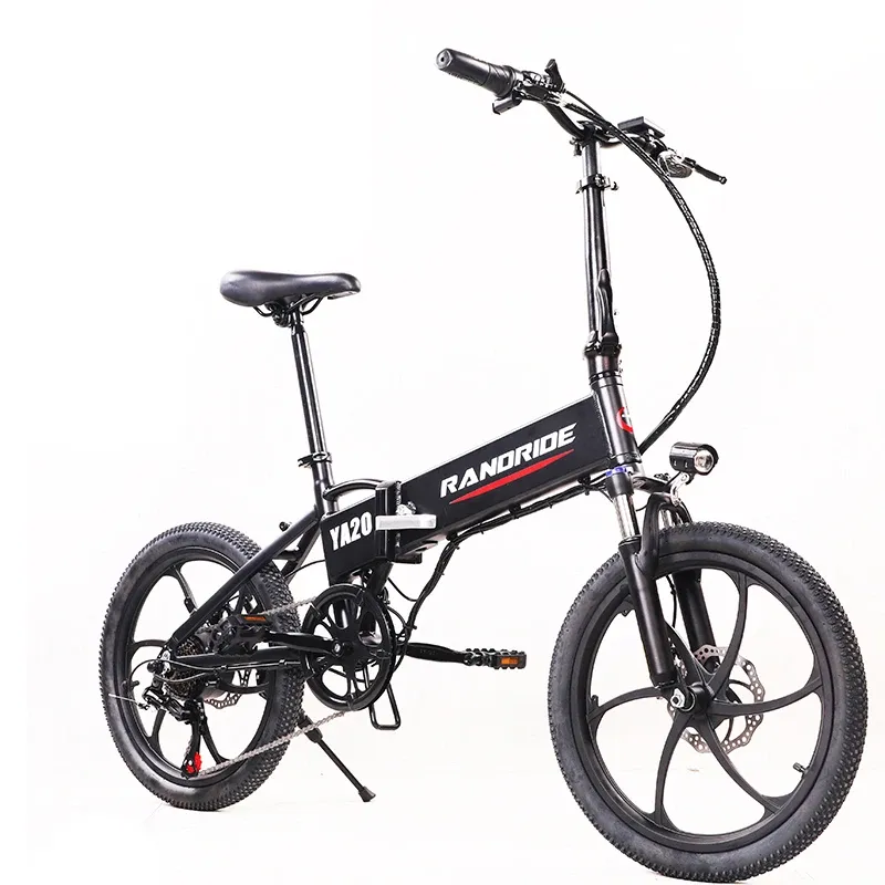 Bisiklet Randride Ya20 20 '' Katlanabilir Elektrikli Bisiklet 500W 12.8AH Şehir Bisikleti Shimano 7 Hızlı Kentsel Elektrikli Bisiklet Disk Frenli Yetişkinler İçin