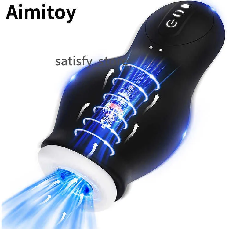 AIMITOY DRAGON 3000 Automatisk manlig Masturbator Cup Glans Massager Stroker Vagina Dildo Fördröjning Varaktande tränare Sexleksaker för män