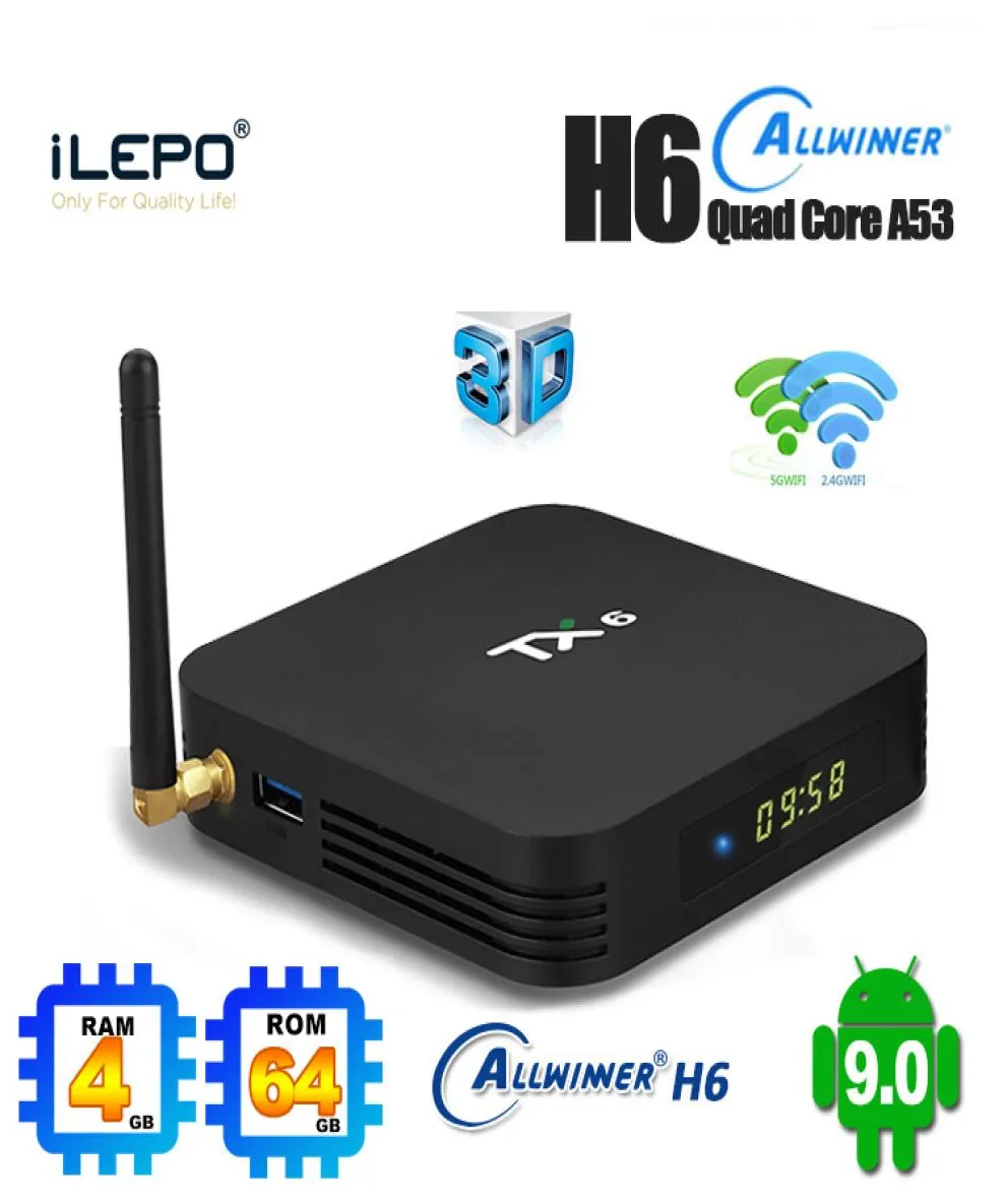 1 pièce TX6 Smart TV Box Android 90 Allwinner H6 Quad Core 4 Go 32 Go 64 Go WiFi BT50 Player multimédia 2 Go 16 Go4015122