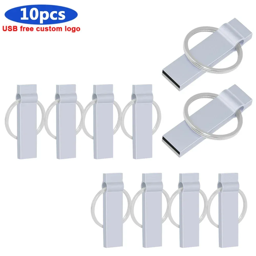 10pcs/lot metal usbフラッシュドライブドライブドライブ防水USB 2.0ディスク高品質のフラッシュメモリスティックホイッスルデザイン最大128GBカスタムロゴ