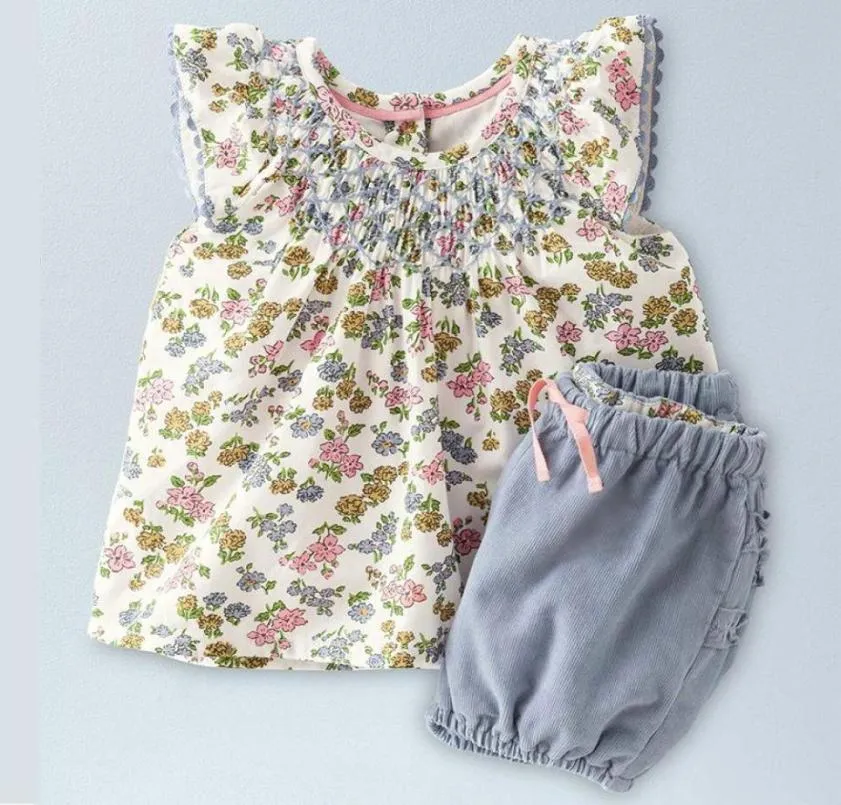 Little Maven Sets Girls Flowers Baby Kids Girls kledingsets voor Summer Children Outfits Suits 1pcs Shirt Pants8368981