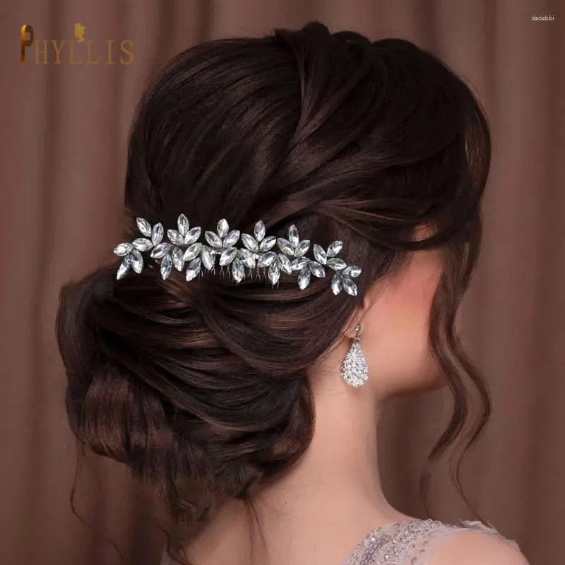 Headpieces A483 Wedding Bride Crystal Hair Comb Silver Rhinestones Bridal Pieces Vintage Clip Accessories For Women And Girl