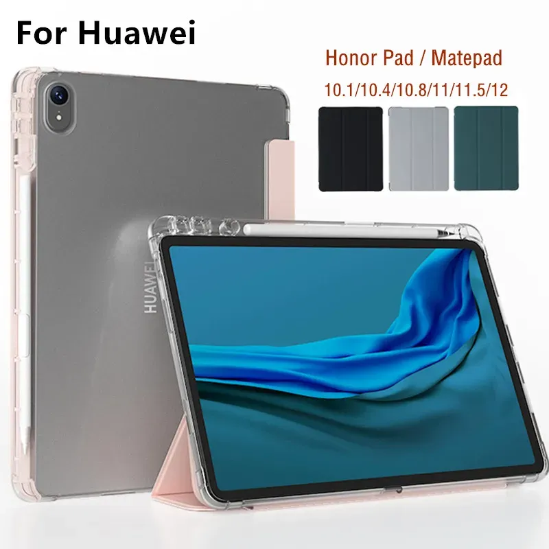 Fall Clear Case för Huawei Matepad Air 11.5 Pro 11 2023 SE 10.4 T10s Cover för Huawei Honor Pad 8 7 6 X6 X8 V6 X9 X8 Pro Tablet Case