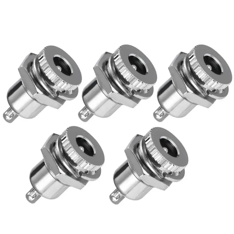 2024 New 5-Pack DC-099 5.5 mm x 2.1mm 30V 10A DC Power Jack Socket,Threaded Female Panel Mount Connector Adapter2. for Panel Mount Connector