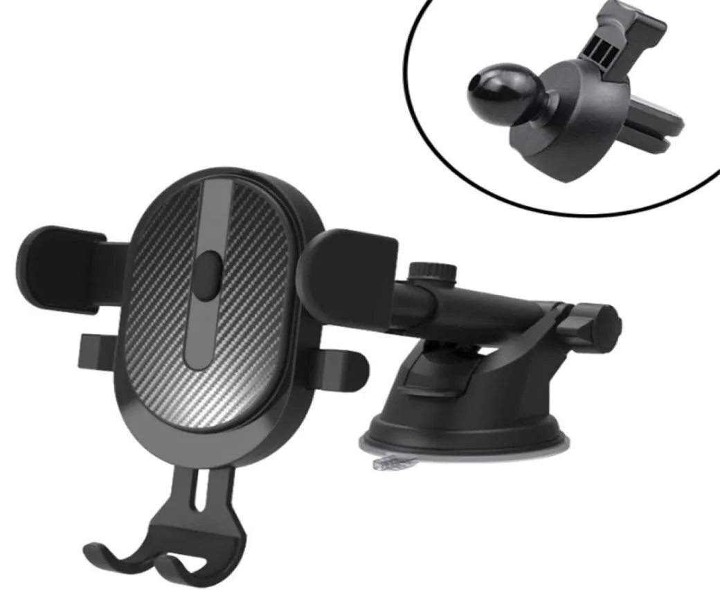 Carbon fiber texture car suction cup navigation phone holder Support Mount Bracket for Mobile Cell Smart Phones1509858