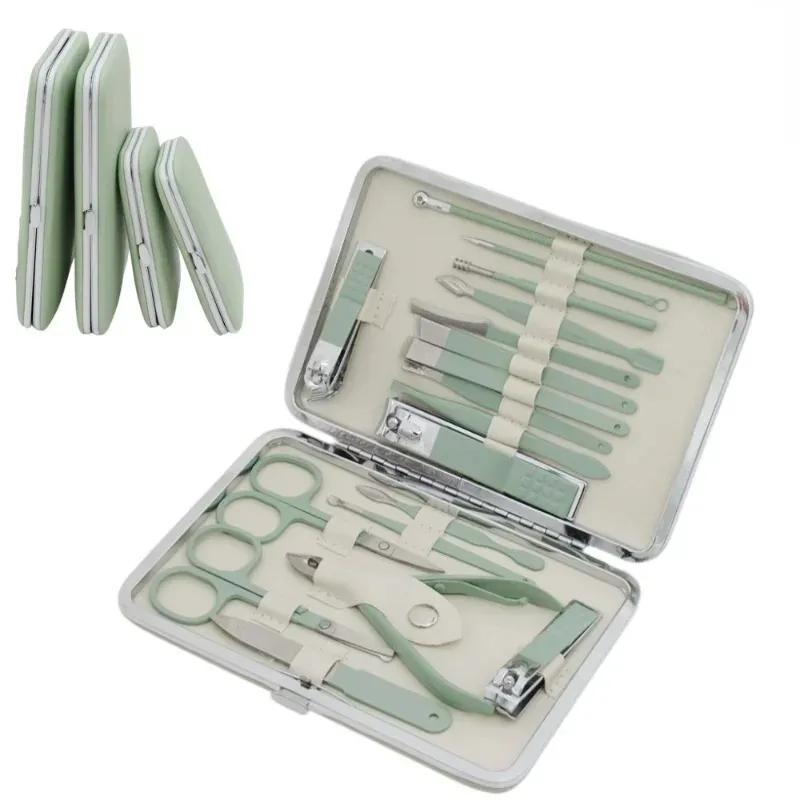 7pcs Nail Clipper Stainless Steel Professional Nail Cutter Tools with Travel Case Kit