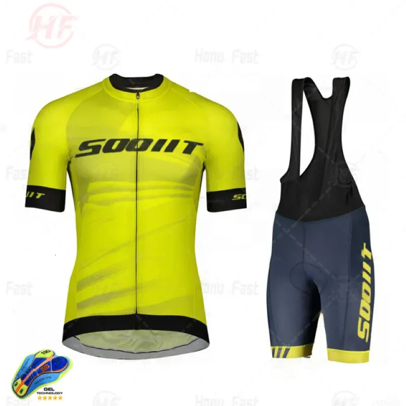 Scottful Pro Team Cycling Jersey Set Man Summer Mtb Cyling Vêtements à manches courtes Ropa Ciclismo Outdoor Riding Bike Uniforme 240416