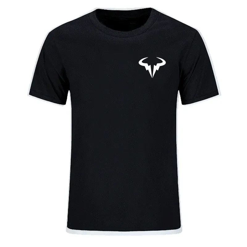 Shirts Neue beliebte Rafael Nadal -Tennisspieler Herren schwarzer kurzärärmischer Baumwollt -Shirt Hochqualität Herren Oneck Tshirt Tops T -Shirt