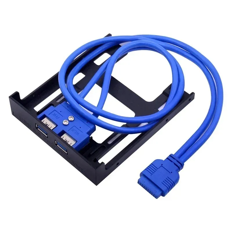 2024 2 Port USB 3.0 Front Panel 20 Pin USB3.0 Hub Expansion Bay Adapter Plastic Bracket for PC Desktop 3.5 Inch Floppy Bayfor Desktop Expansion Hub