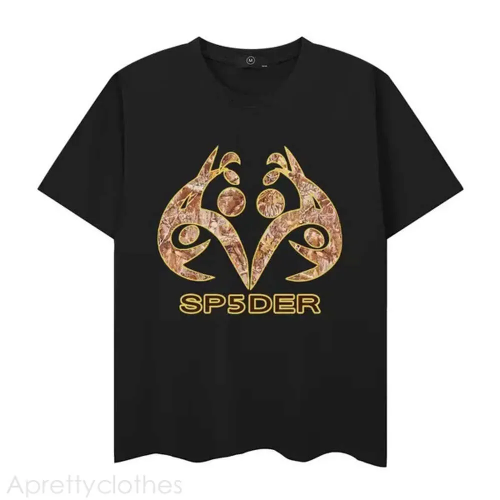 スパイダーフーディーデザイナーTシャツメンズTシャツトップファッションブランド品質プリントラウンドネックヒップホップピュアコットンバージョン夏半袖954