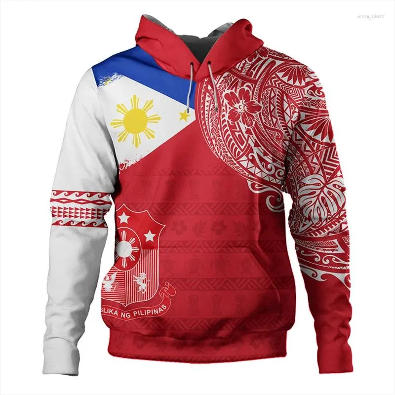 Hoodies masculinos impressam 3D Filipinas Filipinos Tattoo Polinésia Tribal Sun Sun for Men Kid Fashion Capuz Capuz Pullover vintage