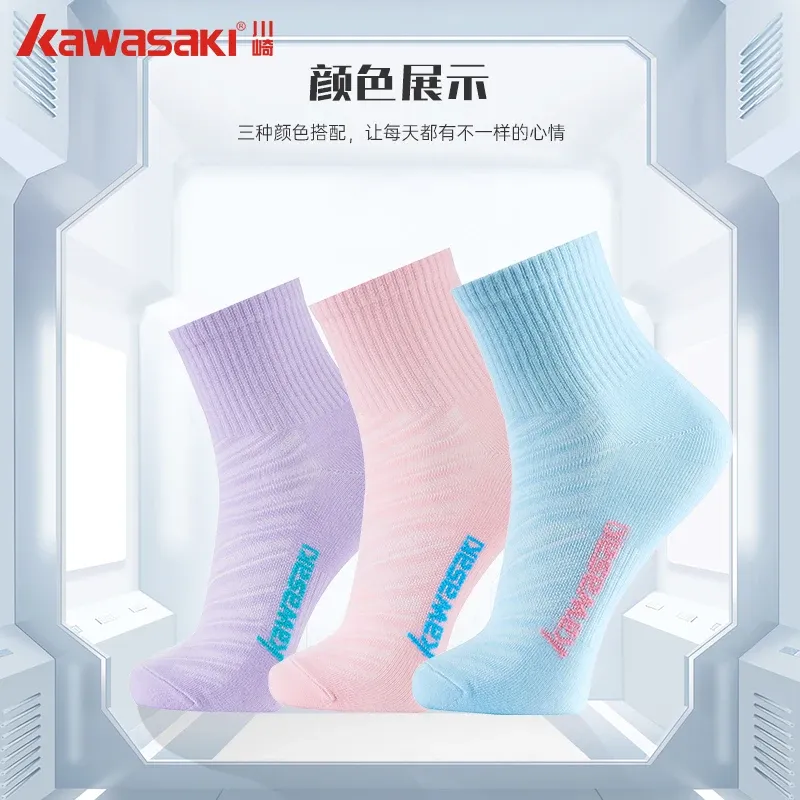 Socken Kawasaki Original Sport Camping Golf Frau Socken atmungsaktiven antibakteriellen Verschleiß resistenter Tennis -Radsportsocken 3 Paare/Pack