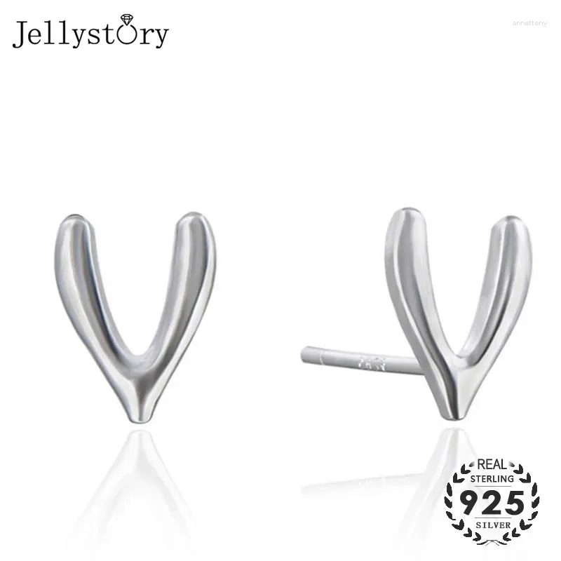 Stollenohrringe Jellystory 925 Sterling Silber Brief V geformt für Frauen Mode Schmuck Hochzeitsfeier Geschenke Ohrring Großhandel