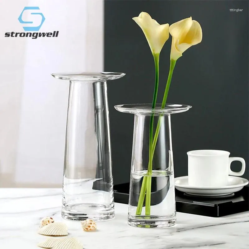 Vases Strongwell Home Decoration Vase Vase Hydropniques transparents T Forme de forme Gerne Ornement Artisanat