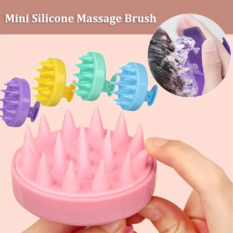 Avslappning Silikon Massage Brush Mini Scalp Massager Body Scalp Massage Hair Tashing Comb Head Cleaning Massage Tool Salon Frisör