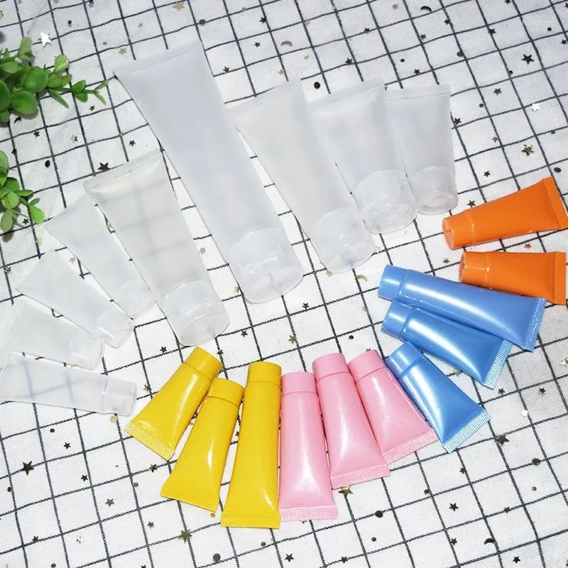 Storage Bottles 50pcs 15ml Refillable Empty Clear Yellow Blue Red Tube Cosmetic Cream Lotion Containers Makeup Tools Packaging